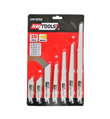AWTOOLS set listova za sabljastu pilu, 28 kom., AW49758