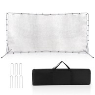 COSTWAY Nogometna mreža za odbijanje lopte 375 x 185 cm s torbom za nošenje, bijela