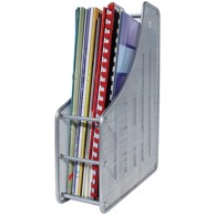 FORNAX Stalak za spise okomiti, žičani, 8x27,5x35 cm, srebrni