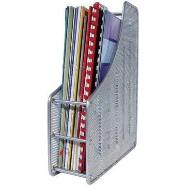 FORNAX Stalak za spise okomiti, žičani, 8x27,5x35 cm, srebrni