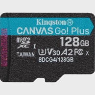 KINGSTON Memorijska kartica microSDXC Canvas Go Plus, 128GB, crna, UHS-I, U3, Class 10, V30, A2