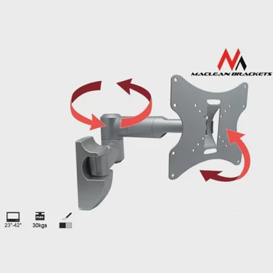 MACLEAN TV zidni nosač za LCD/LED/Plasma, 23-42'', do 30 kg, max. VESA 200x200, srebrni