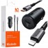 MCDODO Brzi auto punjač za USB-C telefon LED + Lightning kabel, crni