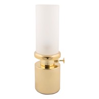 LEITMOTIV LED stolna lampa s mogućnosti zatamnjivanja u zlatnoj boji s metalnim sjenilom/sa staklenim sjenilom (visina 29, 5 cm) Camp 