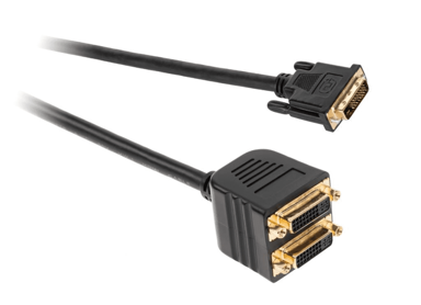 CABLETECH DVI adapter muški (24+1) - 2x DVI (24+5) 0,2 m