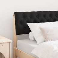 Tapecirano uzglavlje crno 90 cm čvrsto borovo drvo