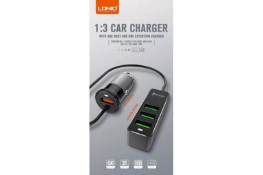 LDNIO Auto adapter C61, 12 / 24V 1 x USB brzo punjenje + 3 x USB 35W, crna