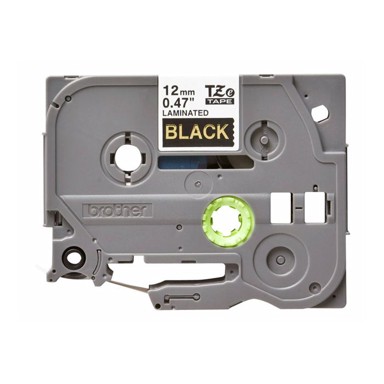 BROTHER Čvrsta traka TZE334, 12mm 8m TZE334, zlatna/crna