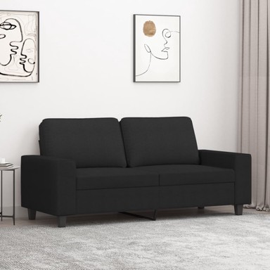 Dvosjed od tkanine crni 140 cm