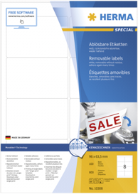HERMA Etikete uklonjive 96x63,5 mm A4 800 kom 10308