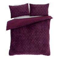 CATHERINE LANSFIELD Posteljina Cosy Diamond od mikropliša za krevet za jednu osobu 135x200 cm Bordo
