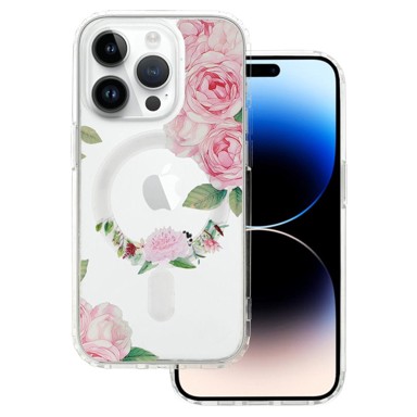 MG Maskica za iPhone 14 Pro Max, Flower Magsafe, roza cvijet