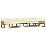 Set vanjskih sofa s jastucima 6 kom, prirodna/krem