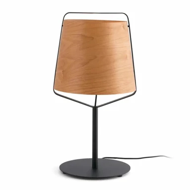 Stolna lampa Stood, E27, crna, drvo, max 20W