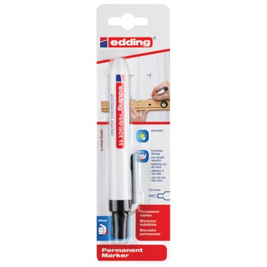 EDDING Permanentni marker, 11/1, Retract, 1,5-3 mm, blister, crna