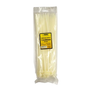 TEMAL Kabelska vezica, plastična 7.2X300mm 50/1, bijela