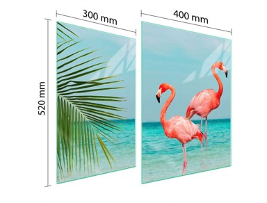 TMK Staklena zaštita za štednjak ili ploču za kuhanje 70x52, flamingo