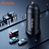MCDODO Brzi auto punjač za USB-C telefon LED + Lightning kabel, crni