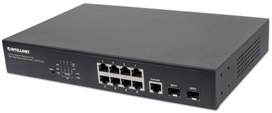 INTELLINET Mrežni switch 8-portni Gigabit PoE+ s 2 SFP, 140W