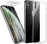 Futrola za Apple iPhone X XS + 3x kaljeno staklo 9H TPU prozirna zaštitna maska
