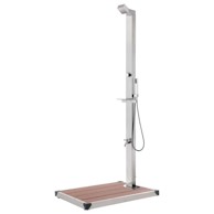 Vrtni tuš sa smeđom bazom, 225 cm 80 x 62 x 5 cm, nehrđajući čelik, smeđa  