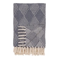  HOUSE NORDIC Plava deka od recikliranog pamuka, 130x180 cm, Izmir