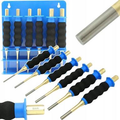 FALON-TECH Set probijača s ručkom 3-8 mm. FT4735, 6 kom.