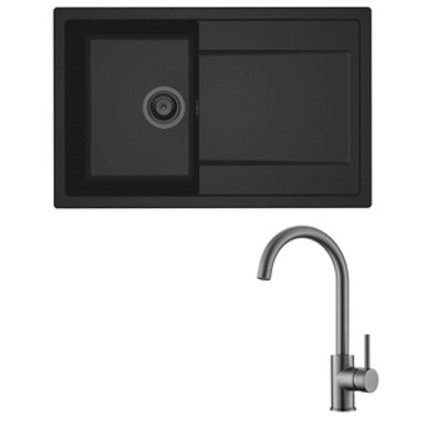 ELLECI Set sudoper Life 300 + slavina Vida, grafit/crna