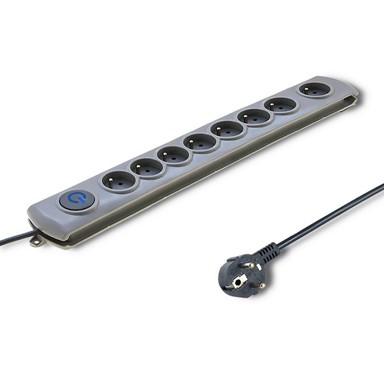 QOLTEC Produžni kabel Quick Switch 8 utičnica 1,8 m, sivi
