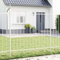 Ograde za vrt s vrhom u obliku koplja 3.4x1.5 m čelik, bijela  