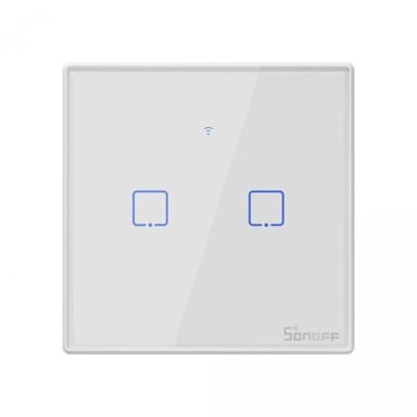SONOFF Pametni zidni prekidač, Wi-Fi + RF433, dvostruki T2EU2C-TX