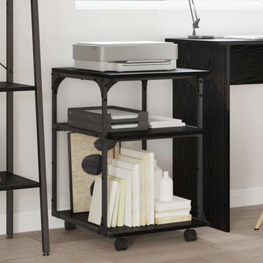 Držač za printer, crni hrast, 43 x 48 x 64 cm, konstruirano drvo