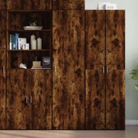 Visoka komoda boja hrasta 50x42 5x185 cm od konstruiranog drva , dimljeni hrast