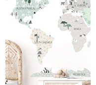 PASTELOWE Zidne naljepnice Karta Tropic L