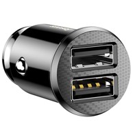 BASEUS Auto punjač grain 2x USB 5V 3.1A crni