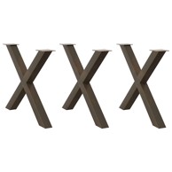 Noge za blagovaonski stol u obliku slova x od čelika, 3 kom, 90 x (72-73) cm, prirodna