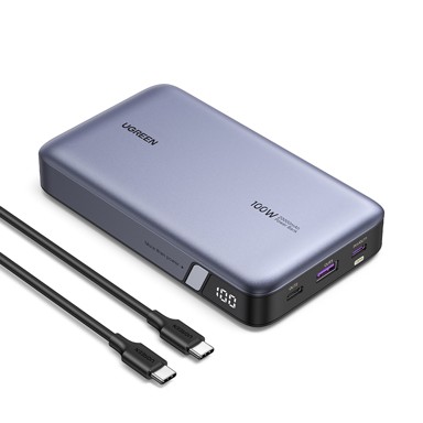 UGREEN Prijenosna baterija, 100W, 20000 mAh, s tri priključka za laptop 