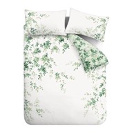 RHS Posteljina Scenic Leaves 200x200 cm za bračni krevet od pamučnog materijala bijela/zelena