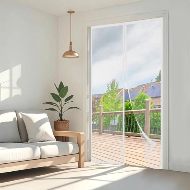 NIKCORP Magnetna mreža protiv komaraca za balkonska vrata, automatsko magnetsko zatvaranje, montaža bez bušenja, 110 x 240 cm, bijela