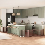 Vrata za pse s vratašcima 6 panela sklopiva 480 cm drvo topole