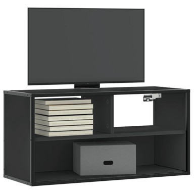 TV ormarić crni 80x31x39,5 cm Konstruirano drvo i metal