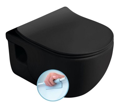 SAPHO WC školjka viseća BRILLA, rimless, 36.5x53 cm, crna mat