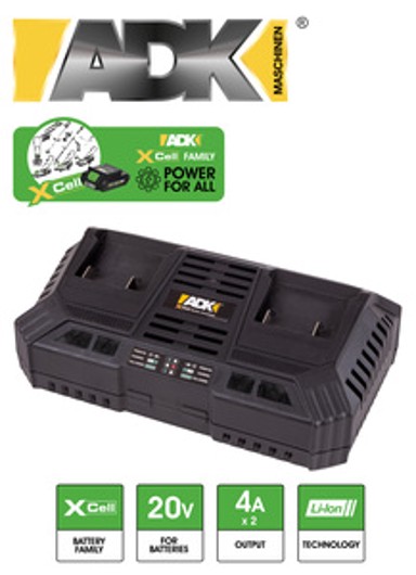ADK Brzi dvostruki punjač SF8M240, 20 V, 4 A, za ADK Xcell baterije