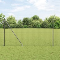 Euro ograda s 7 šiljatih postova 1,5x10 m galvanizirani čelik, sivi