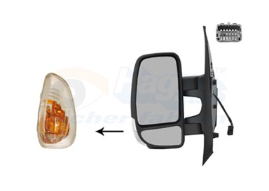 VAN WEZEL Retrovizor Renault Master 10-, lijevi, vanjsko, podešavanje, žmigavac, kratki, Movano/NV400