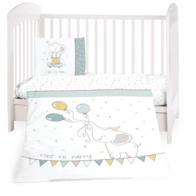 KIKKA BOO Posteljina, 3 djelna, slon