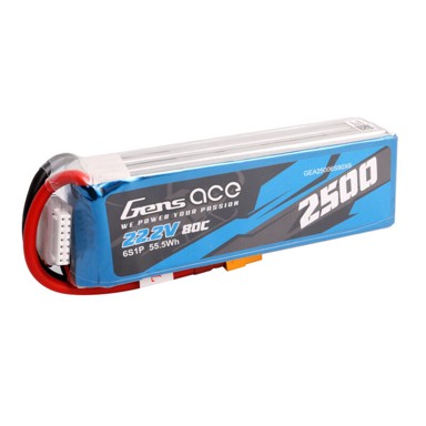 GENS ACE Baterija 2500mAh 22.2V 80C 6S1P, XT60 plug