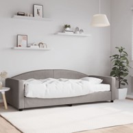 Dnevni krevet s madracem smeđesivi 90 x 200 cm od tkanine