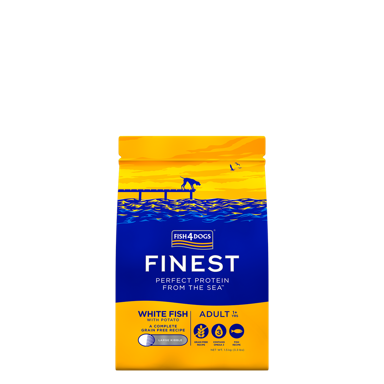 FISH4DOGS Suha hrana za pse, velike granule, bijela riba 1.5 kg