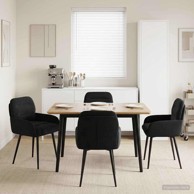 Blagovaonska stolica, 4 kom, crni baršun, 59 x 59,5 x 90 cm